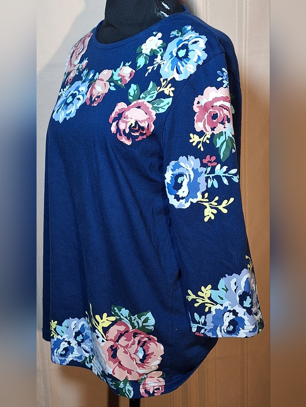 BLAIR Navy Blue Floral Long Sleeve Tee - Picture 3 of 6